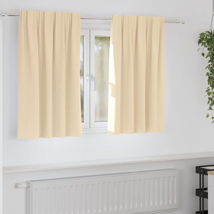 Perdele Opaque cu Inel 2 pcs Crem 140 x 140 cm Poliester - WALTI WALTI