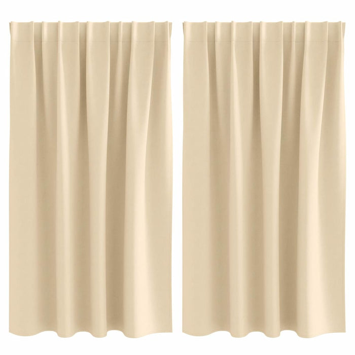 Perdele Opaque cu Inel 2 pcs Crem 140 x 140 cm Poliester - WALTI WALTI