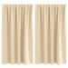 Perdele Opaque cu Inel 2 pcs Crem 140 x 140 cm Poliester - WALTI WALTI