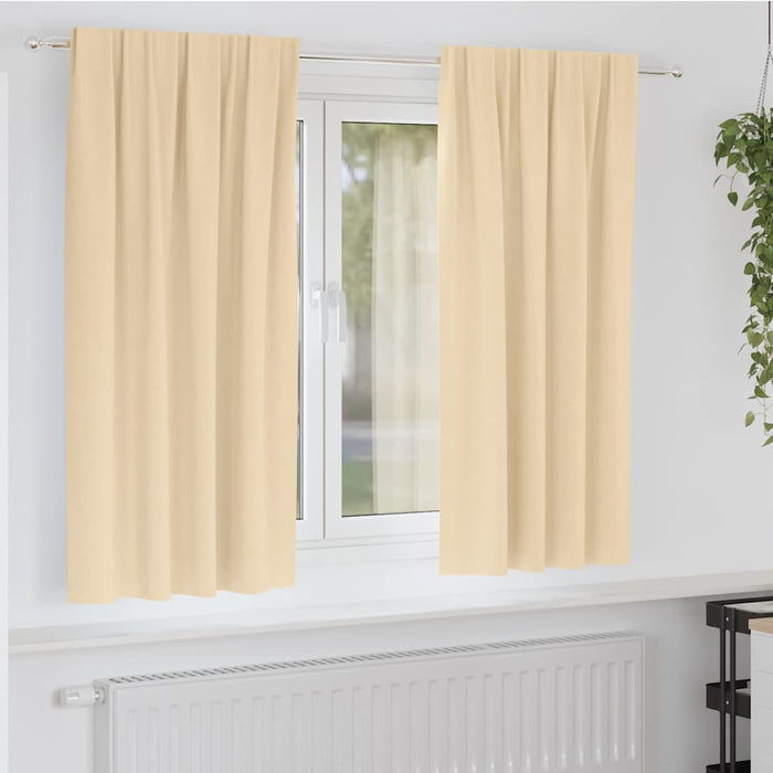 Perdele cu perdele 2 pcs Crem Poliester - WALTI WALTI