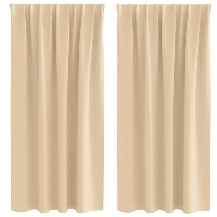 Perdele cu perdele 2 pcs Crem Poliester - WALTI WALTI