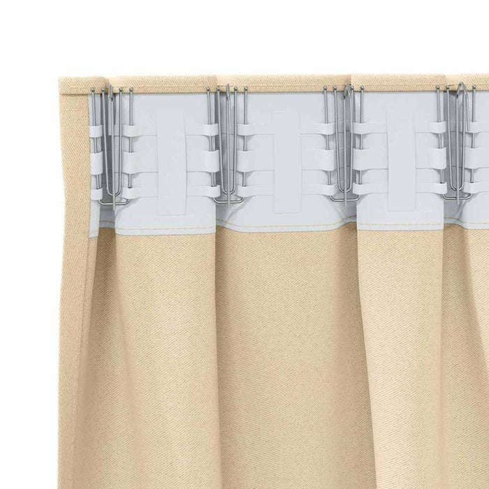 Perdele cu perdele 2 pcs Crem 245 x 140 cm Poliester - WALTI WALTI