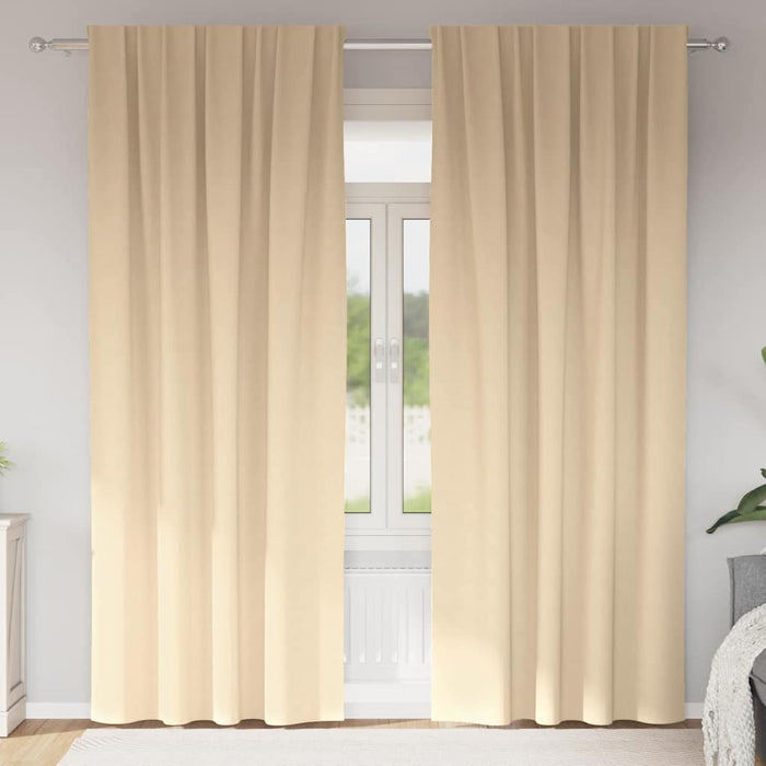 Perdele cu perdele 2 pcs Crem 245 x 140 cm Poliester - WALTI WALTI