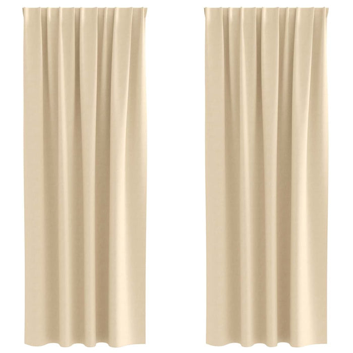 Perdele cu perdele 2 pcs Crem 245 x 140 cm Poliester - WALTI WALTI