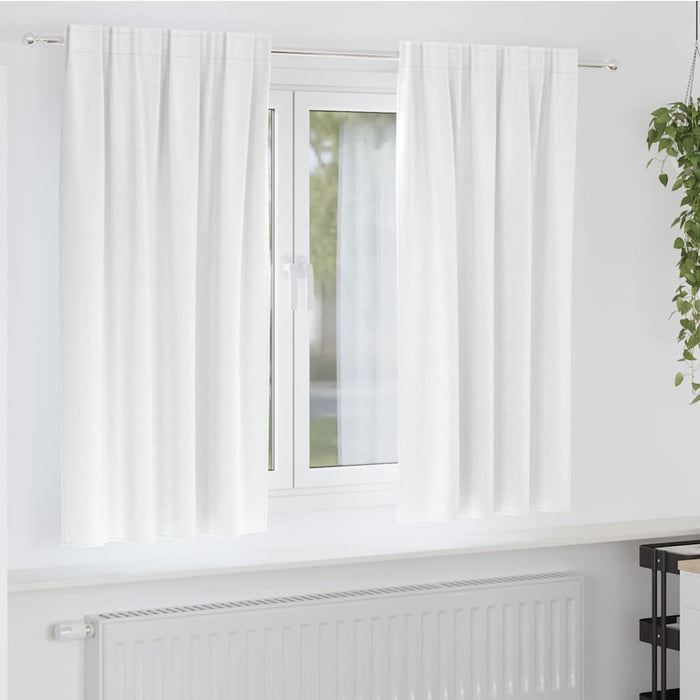 Perdele cu perdele 2 pcs Alb Strălucitor Poliester - WALTI WALTI