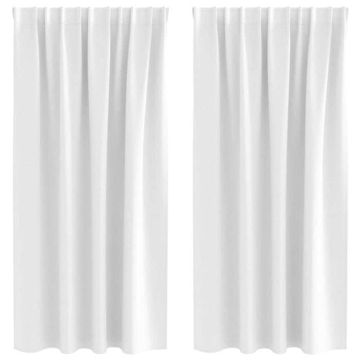 Perdele cu perdele 2 pcs Alb Strălucitor Poliester - WALTI WALTI