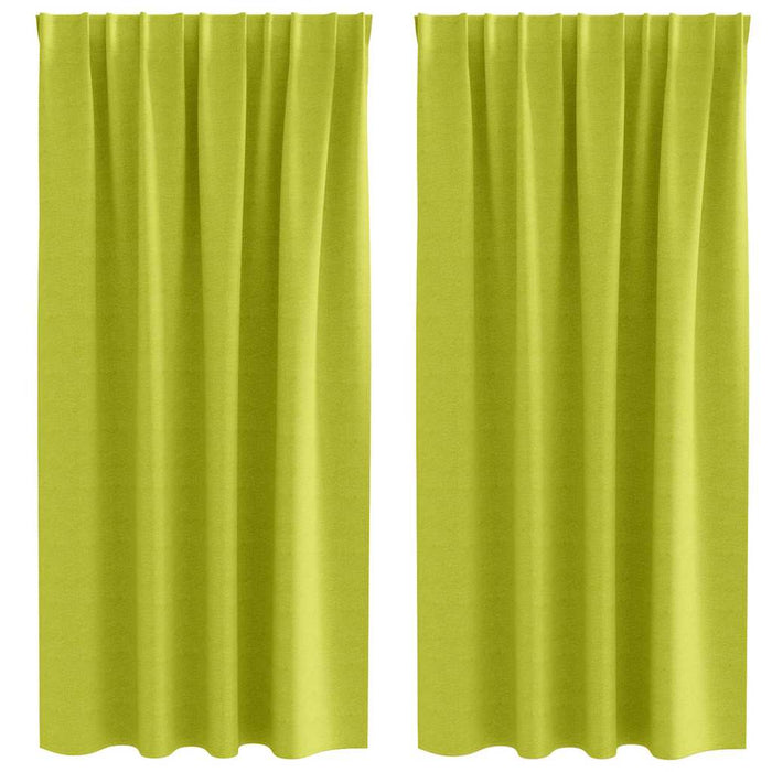 Perdele Opaque cu Inel 2 pcs Verde 175 x 140 cm Poliester - WALTI WALTI