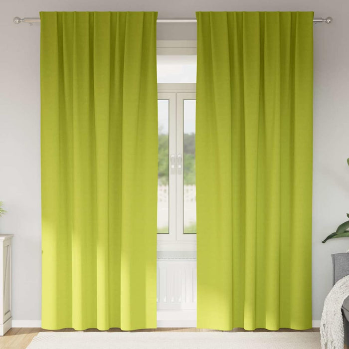 Perdele cu perdele 2 pcs Verde măr 260 x 140 cm Poliester - WALTI WALTI
