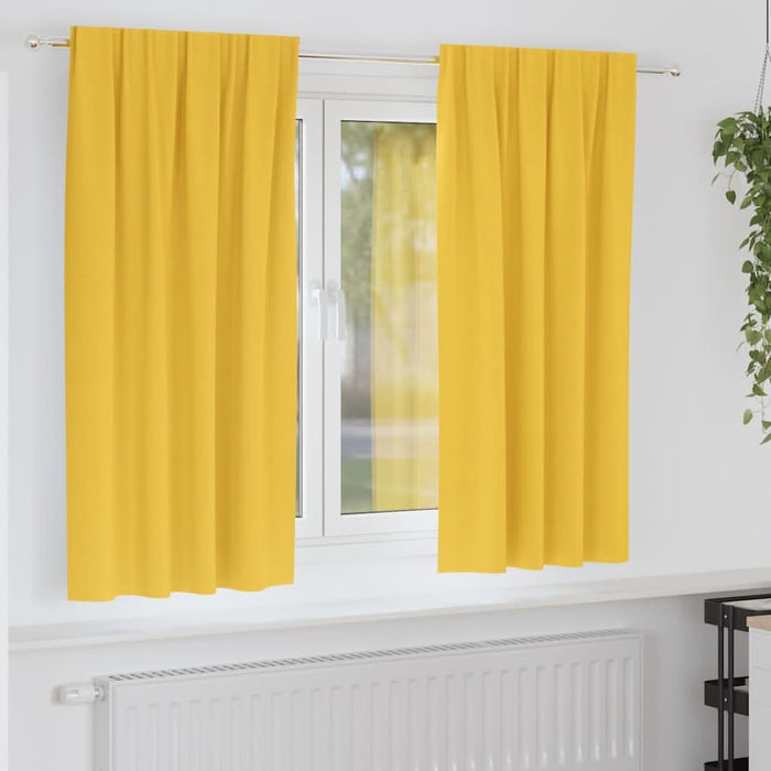 Perdele cu perdele 2 pcs galben muștar Poliester - WALTI WALTI