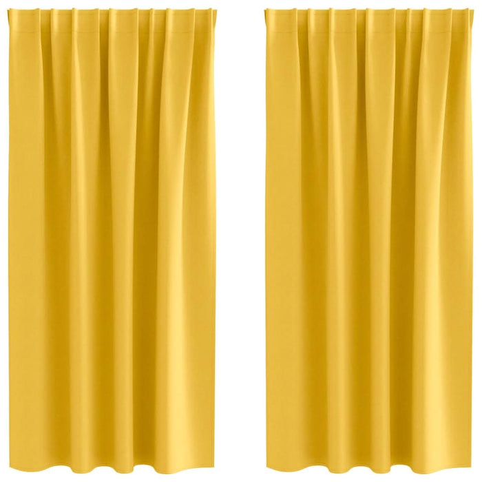 Perdele cu perdele 2 pcs galben muștar Poliester - WALTI WALTI