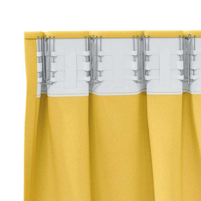 Perdele cu perdele 2 pcs galben muștar 245 x 140 cm Poliester - WALTI WALTI