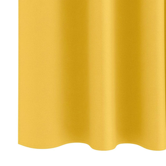 Perdele cu perdele 2 pcs galben muștar 245 x 140 cm Poliester - WALTI WALTI