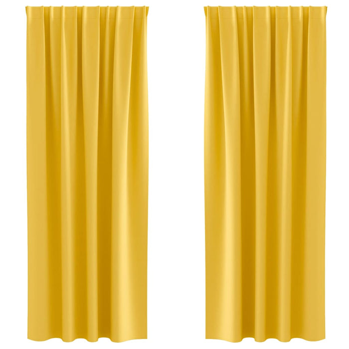 Perdele cu perdele 2 pcs galben muștar 245 x 140 cm Poliester - WALTI WALTI