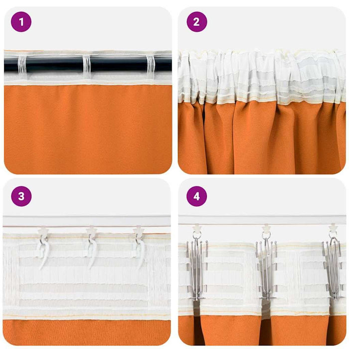 Perdele cu perdele 2 pcs Portocaliu Poliester - WALTI WALTI