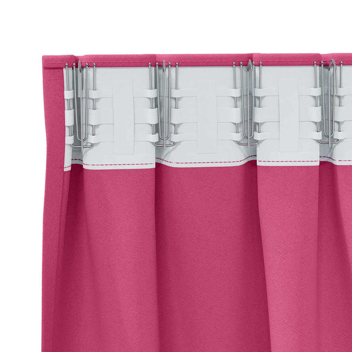 Perdele Opaque cu Inel 2 pcs Roz Aprins 260 x 140 cm Poliester - WALTI WALTI