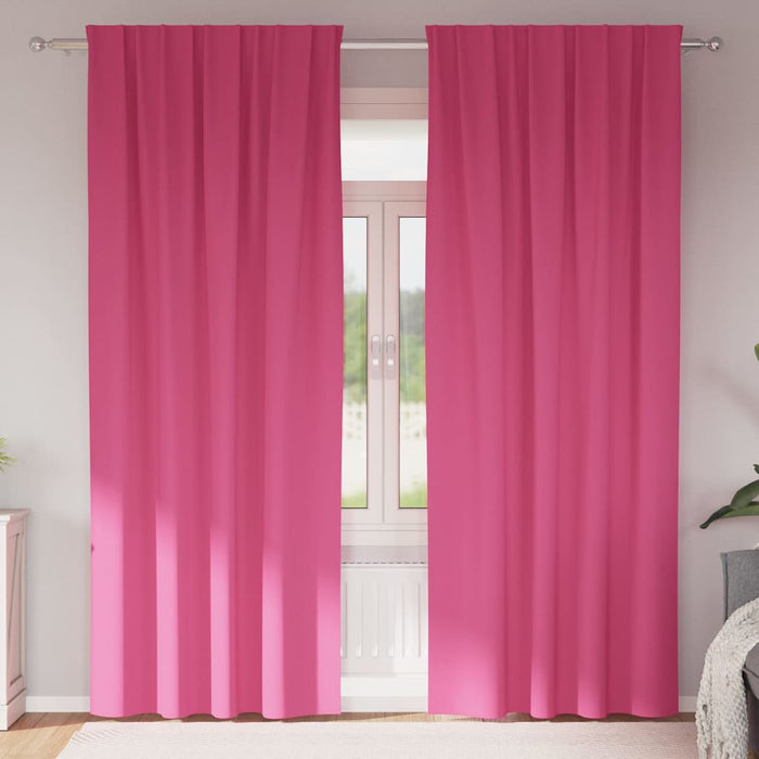 Perdele Opaque cu Inel 2 pcs Roz Aprins 260 x 140 cm Poliester - WALTI WALTI