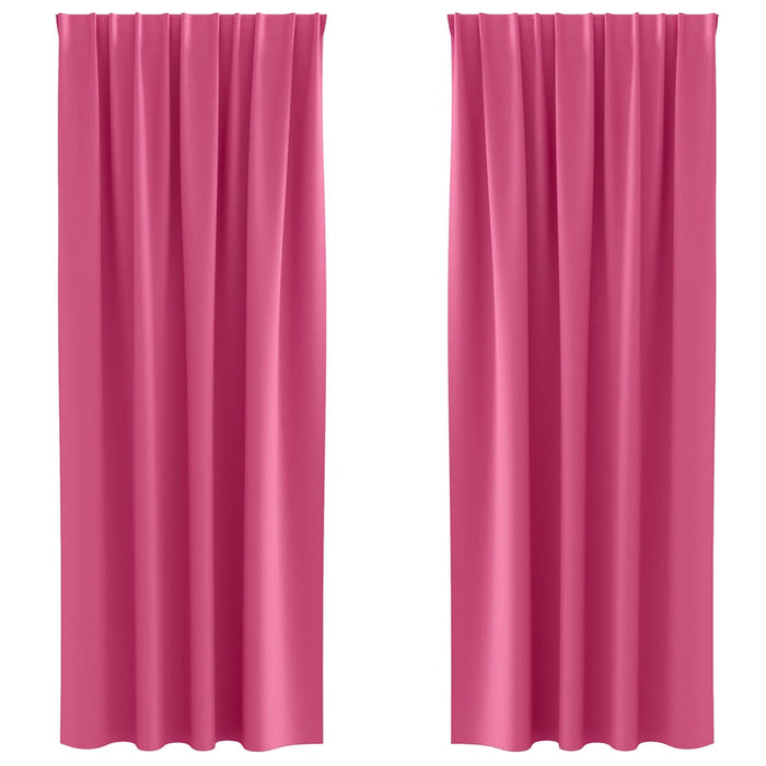 Perdele Opaque cu Inel 2 pcs Roz Aprins 260 x 140 cm Poliester - WALTI WALTI