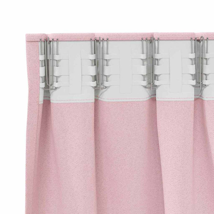Perdele Opaque cu Inel 2 pcs Roz bebe 140 x 140 cm Poliester - WALTI WALTI