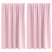Perdele Opaque cu Inel 2 pcs Roz bebe 140 x 140 cm Poliester - WALTI WALTI