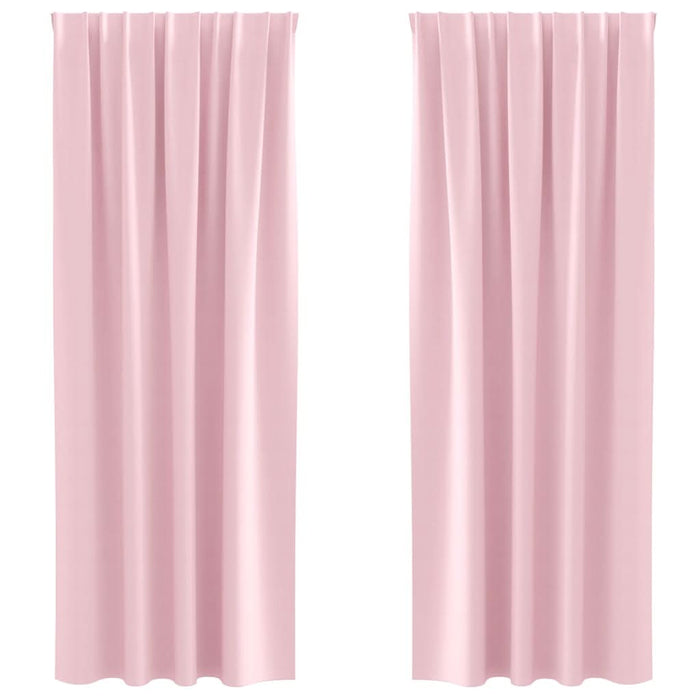 Perdele Opaque cu Inel 2 pcs Roz bebe 245 x 140 cm Poliester - WALTI WALTI