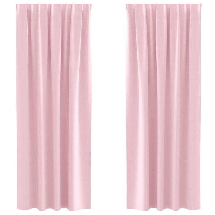 Perdele Opaque cu Inel 2 pcs Roz bebe 260 x 140 cm Poliester - WALTI WALTI