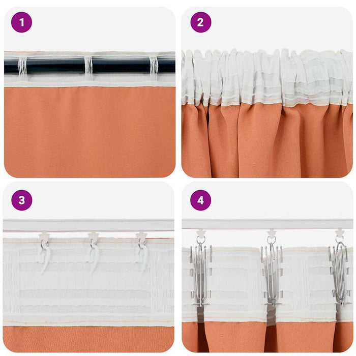 Perdele cu perdele 2 pcs Terracota Poliester - WALTI WALTI