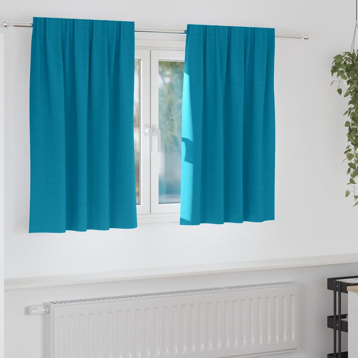 Perdele cu perdele 2 pcs Turcoaz 140 x 140 cm Poliester - WALTI WALTI