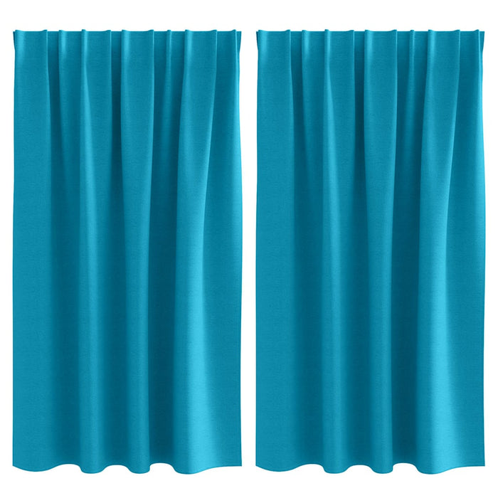 Perdele cu perdele 2 pcs Turcoaz 140 x 140 cm Poliester - WALTI WALTI