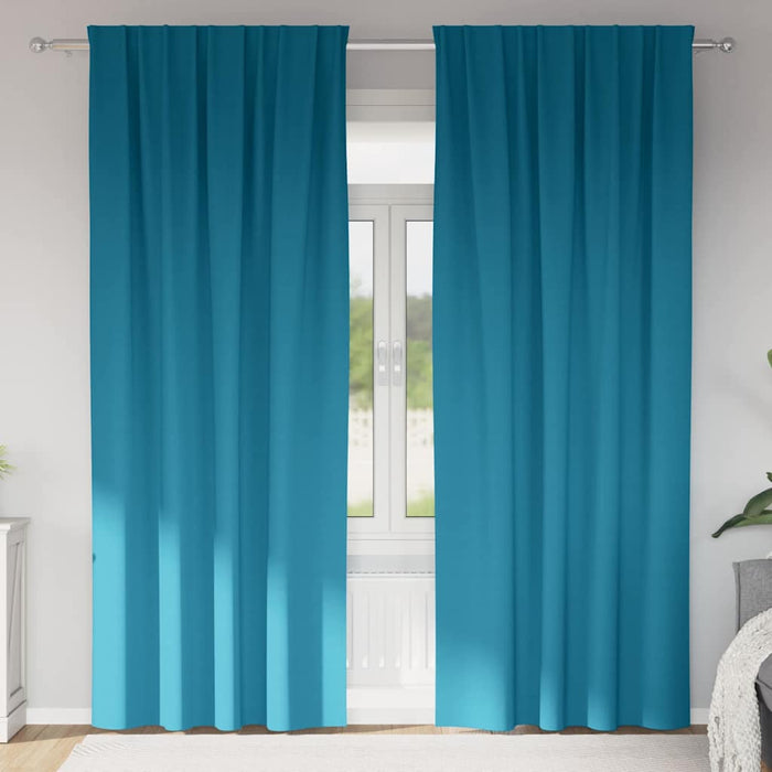 Perdele cu perdele 2 pcs Turcoaz 260 x 140 cm Poliester - WALTI WALTI