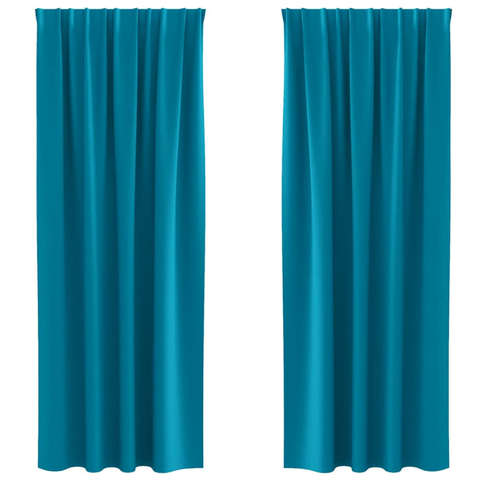 Perdele cu perdele 2 pcs Turcoaz 260 x 140 cm Poliester - WALTI WALTI