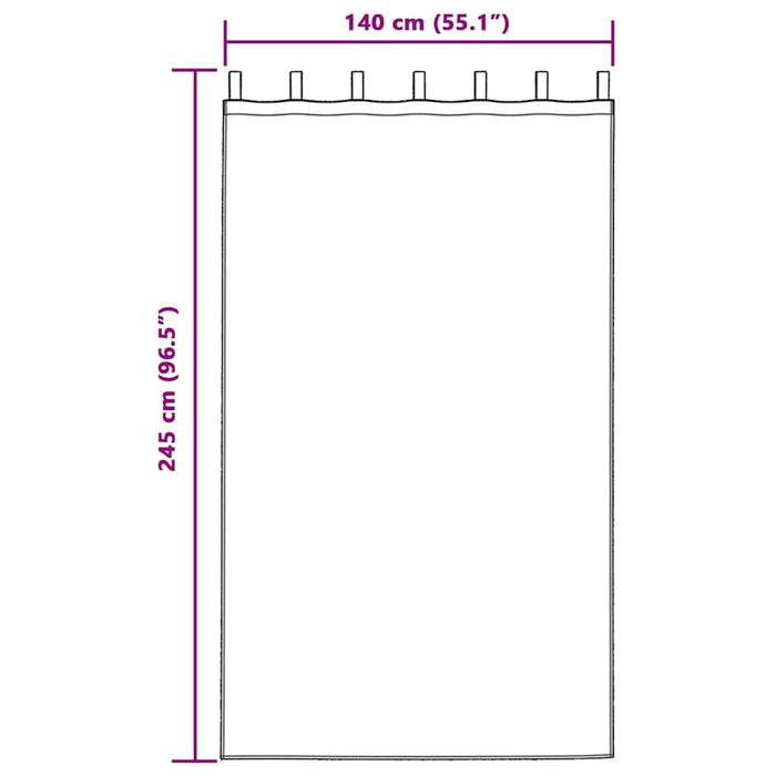 Perdele cu perdele 2 pcs Bej 245 x 140 cm Poliester - WALTI WALTI