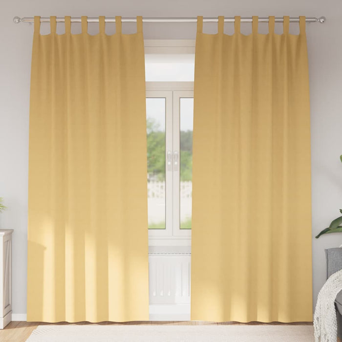 Perdele cu perdele 2 pcs Bej 260 x 140 cm Poliester - WALTI WALTI
