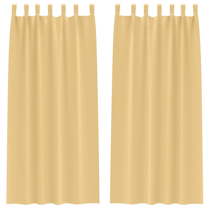 Perdele cu perdele 2 pcs Bej 260 x 140 cm Poliester - WALTI WALTI