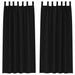 Perdele cu perdele 2 pcs Negru 245 x 140 cm Poliester - WALTI WALTI