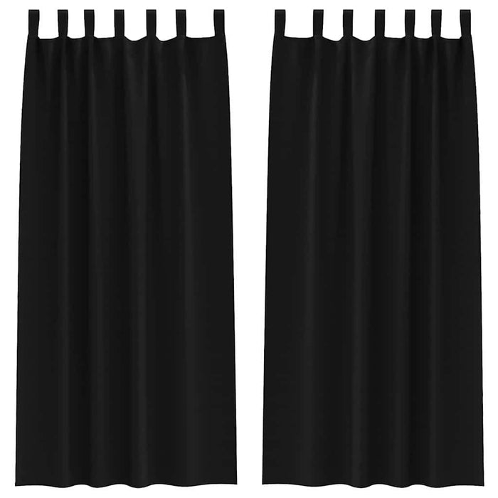 Perdele cu perdele 2 pcs Negru 260 x 140 cm Poliester - WALTI WALTI
