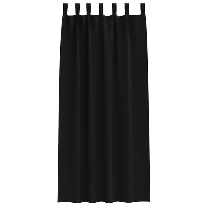 Perdele cu perdele 2 pcs Negru 260 x 140 cm Poliester - WALTI WALTI