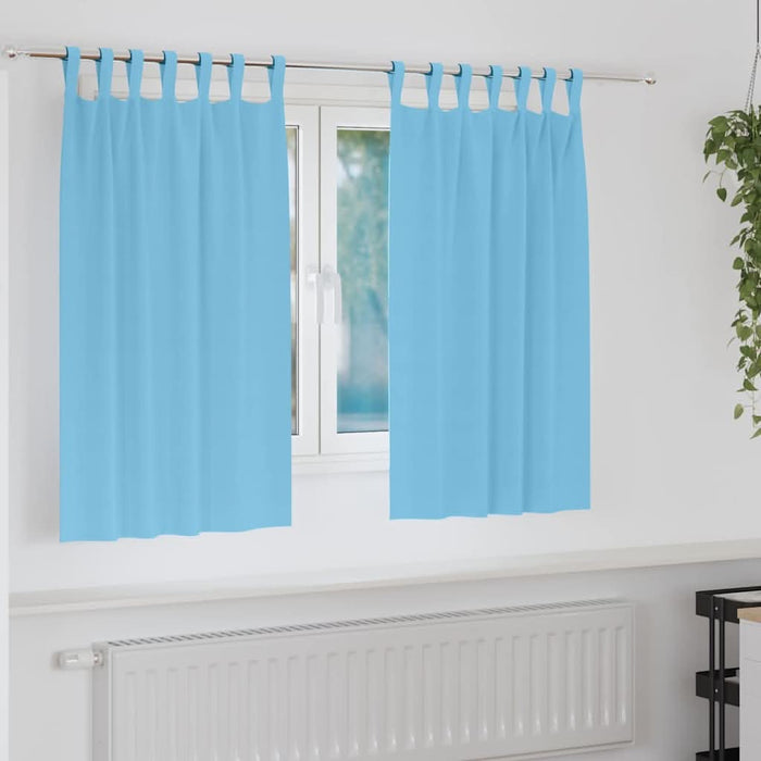 Perdele cu perdele 2 pcs Albastru deschis Poliester - WALTI WALTI