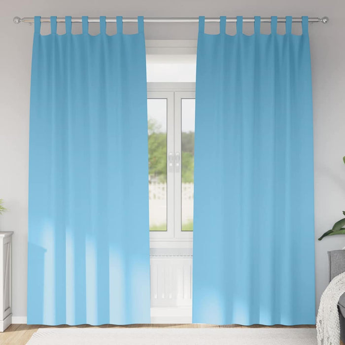 Perdele 2 pcs Albastru deschis 260 x 140 cm Poliester - WALTI WALTI