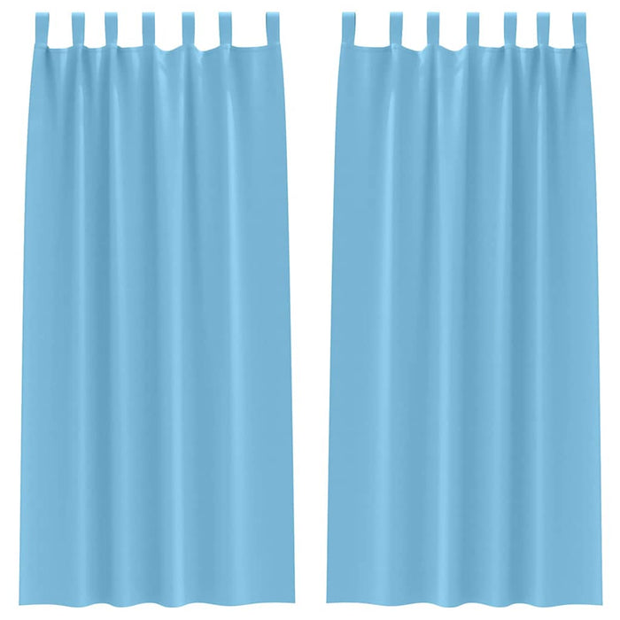 Perdele 2 pcs Albastru deschis 260 x 140 cm Poliester - WALTI WALTI