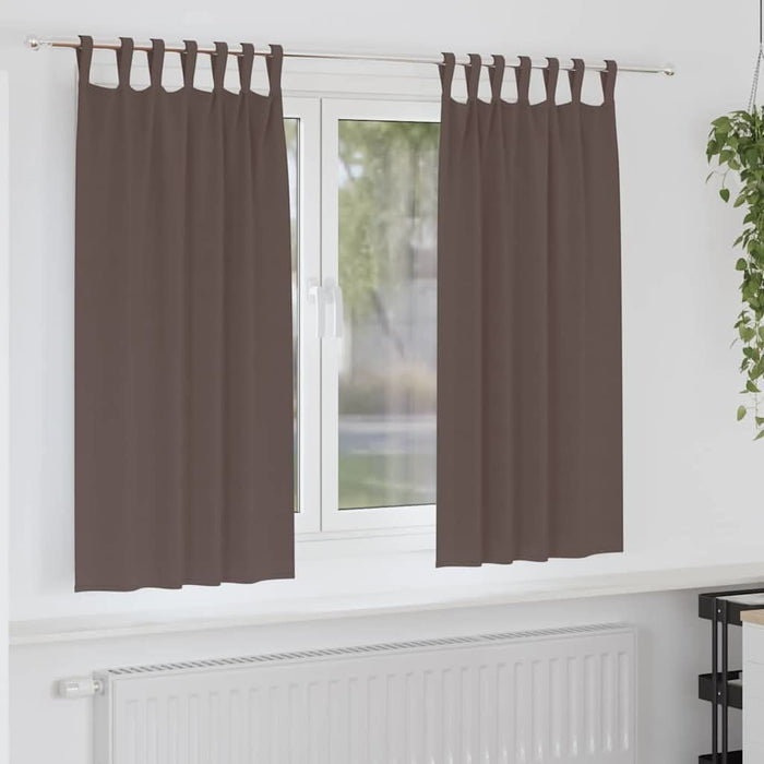 Perdele cu perdele 2 pcs Maro închis Poliester - WALTI WALTI