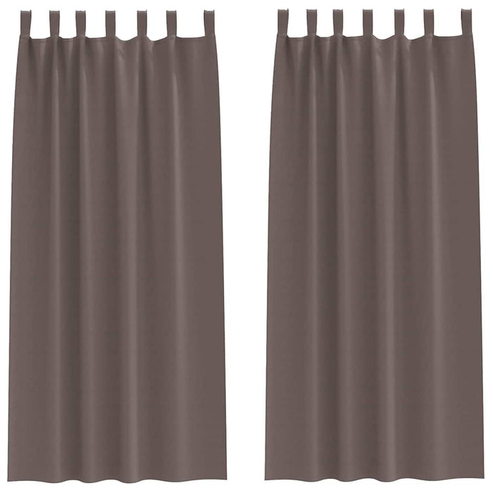 Perdele cu perdele 2 pcs Maro închis 245 x 140 cm Poliester - WALTI WALTI