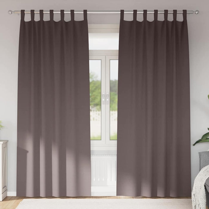 Perdele cu perdele 2 pcs Maro închis 260 x 140 cm Poliester - WALTI WALTI