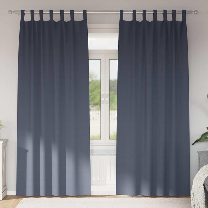Perdele cu perdele 2 pcs Antracit 260 x 140 cm Poliester - WALTI WALTI