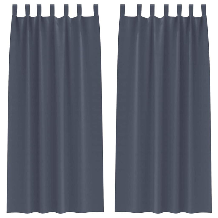 Perdele cu perdele 2 pcs Antracit 260 x 140 cm Poliester - WALTI WALTI