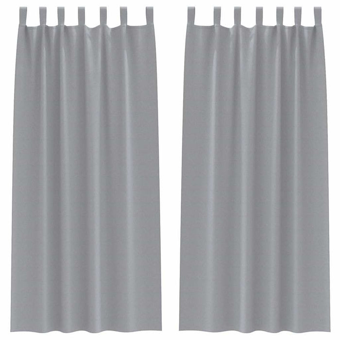 Perdele cu perdele 2 pcs Gri deschis Poliester - WALTI WALTI