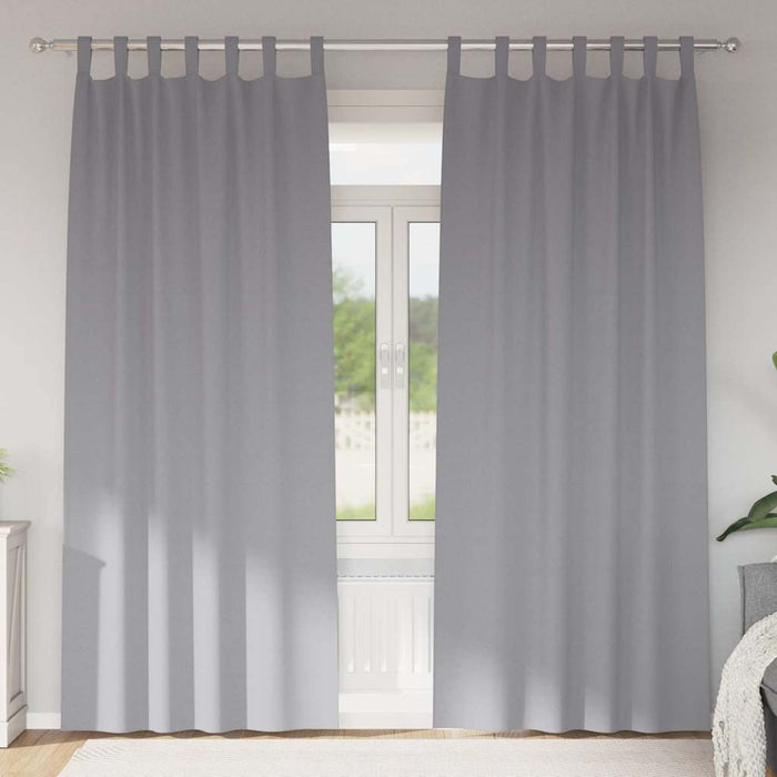 Perdele cu perdele 2 pcs Gri deschis 245 x 140 cm Poliester - WALTI WALTI