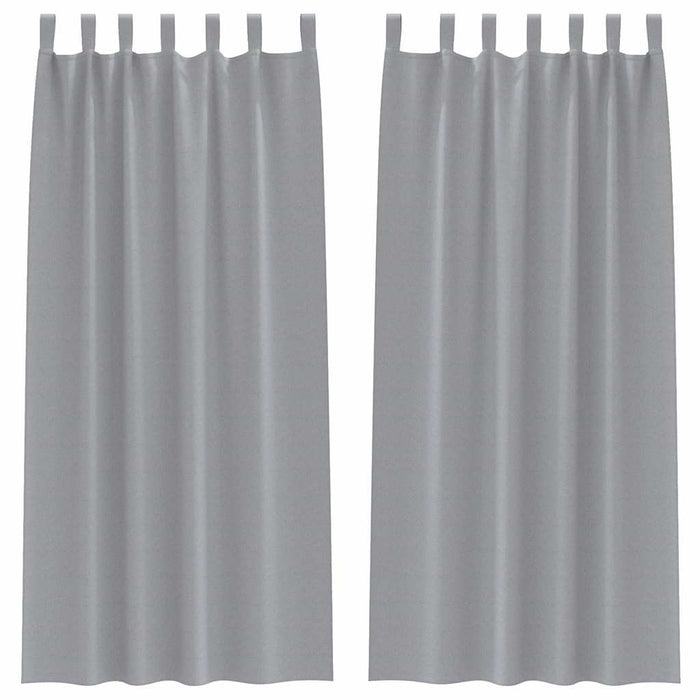 Perdele cu perdele 2 pcs Gri deschis 245 x 140 cm Poliester - WALTI WALTI