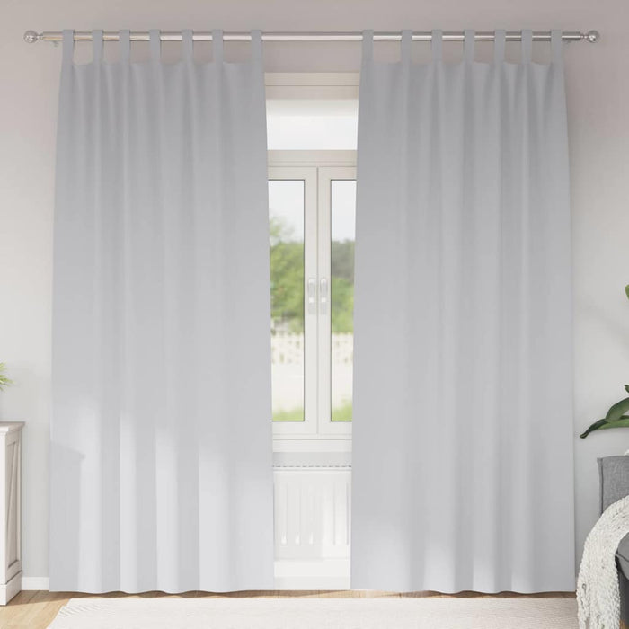 Perdele cu perdele 2 pcs Gri deschis 260 x 140 cm Poliester - WALTI WALTI