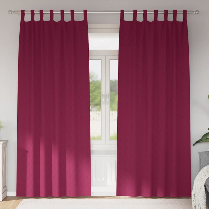 Perdele cu perdele 2 pcs Roșu Vin 260 x 140 cm Poliester - WALTI WALTI