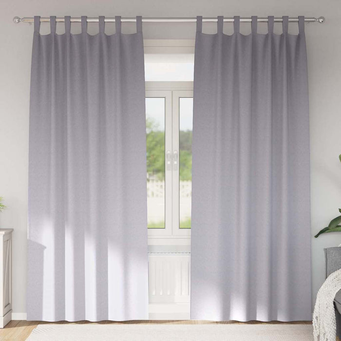 Perdele cu perdele 2 pcs Gri metalic 245 x 140 cm Poliester - WALTI WALTI